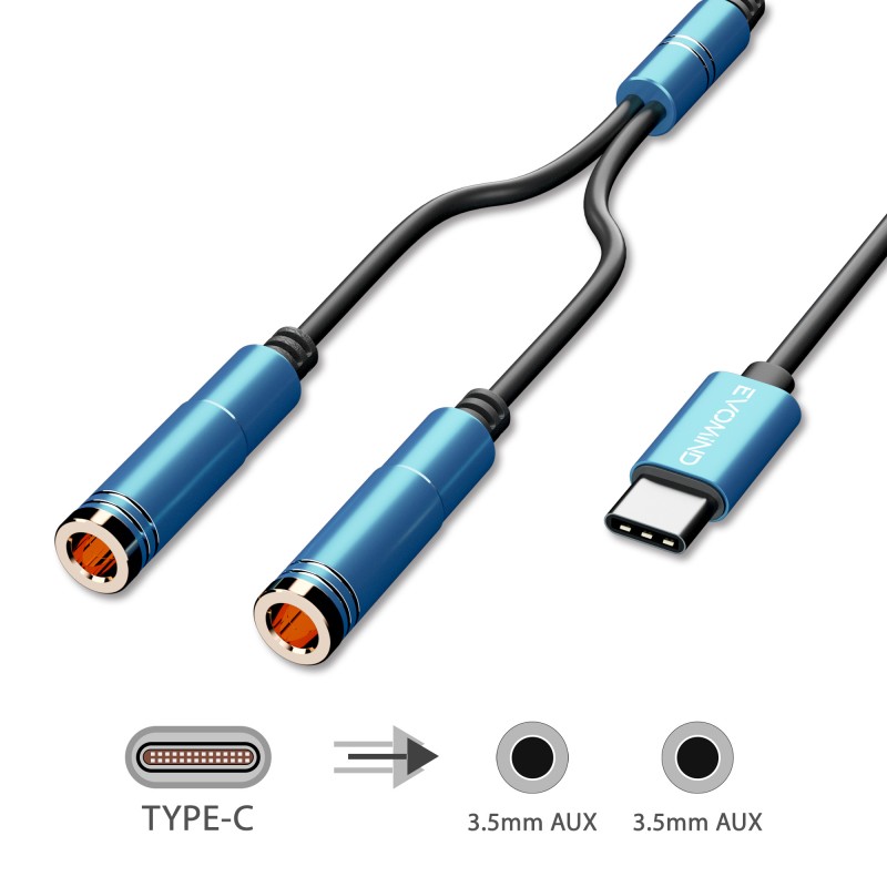 Splitter Audio USB Type C vers Jack 3.5mm